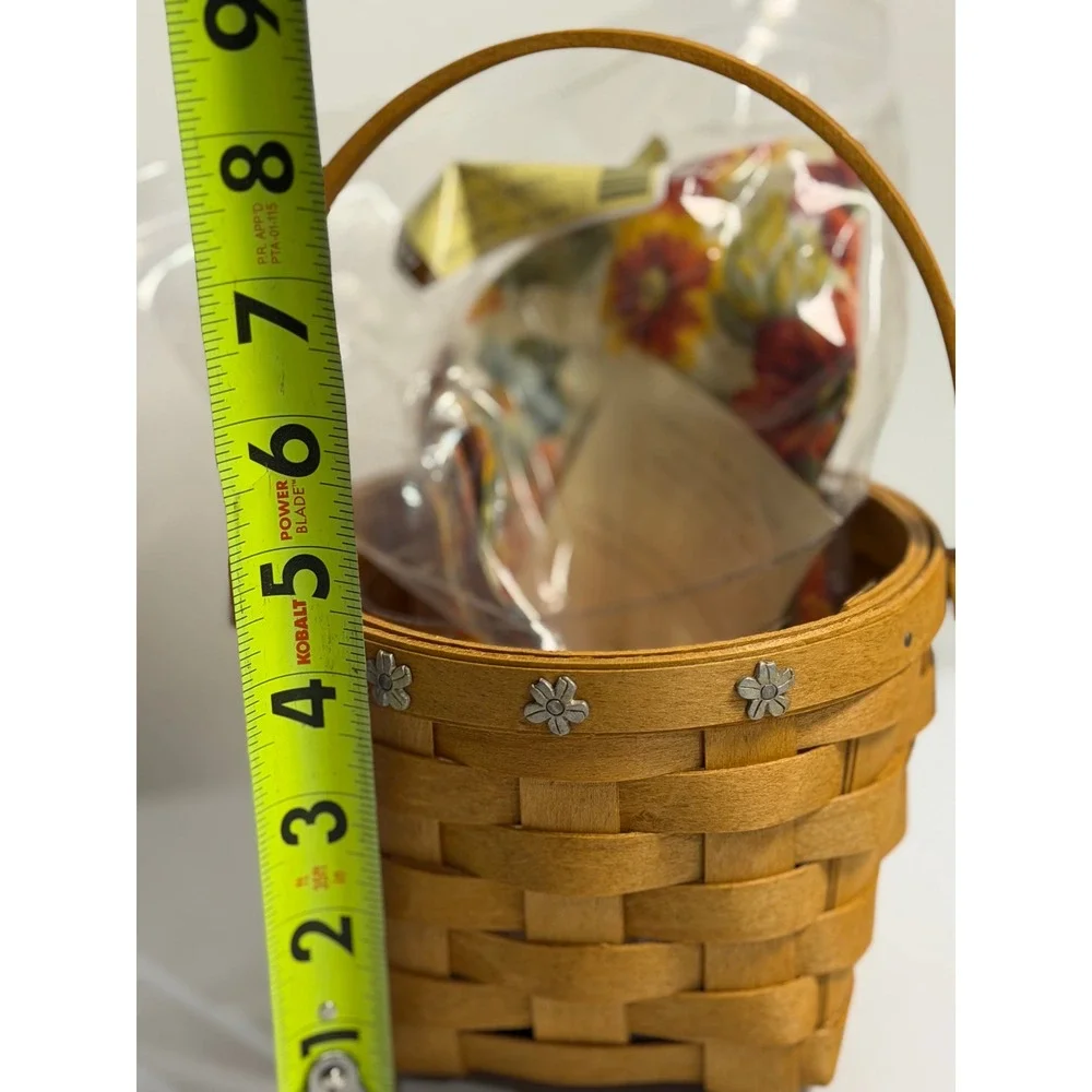 Longaberger Basket 2007 Mother's‎ Day Trim-A-Basket Brown Sunflower Floral Liner